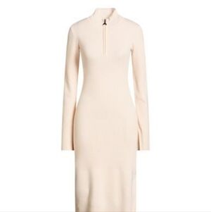 NWOT Cider White Sweater Fitted Dress Large
